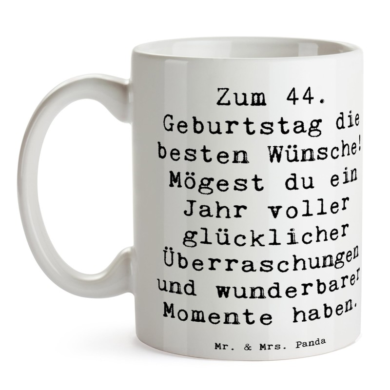 Mr. & Mrs. Panda Tasse Spruch 44. Geburtstag Glückwünsche -