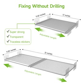 SOFRON Expandable Closet Shelves Organizers, Adjustable Shelf for Cabinet Rack Storage Wardrobe Divider Shelving for Closets Pantry Cupboard Kitchen Large 1 Pack