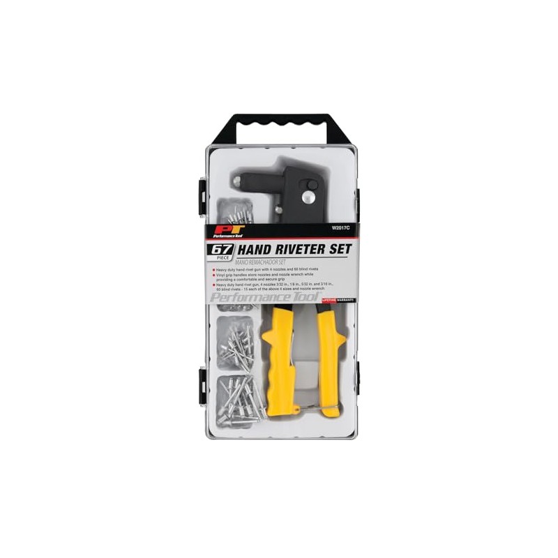 Performance Tool W2017C Hand Riveter Set, 67-Piece