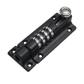 WANGCL Door Lock with Number Code, 4 Digit Weatherproof Door Bolt Black with Tamper Proof Screws for Garden Garages