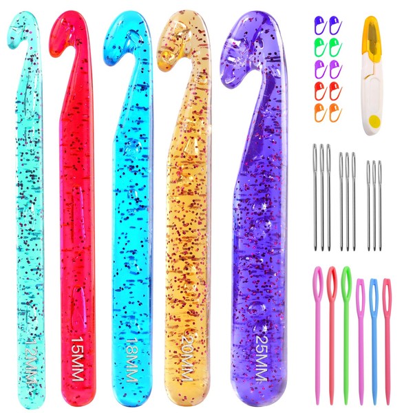 NAMOON Large Crochet Hooks, 12mm-25mm Crochet Hooks, Huge Crochet Set