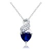 Ice Gems Sterling Silver Created Sapphire & White Topaz Heart