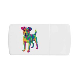Azeeda 'Pop Art Jack Russell' Pill Box with Tablet Splitter (PI00035482)