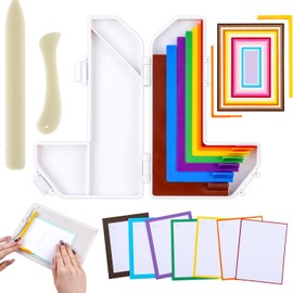 OTCRAFT 9 Pcs Paper Crafting Alignment Guides with Storage Case Bone Folder, Precision Layering & Matting Spacers for Card Making and Scrapbooking, 1/16 to 1/2 Inch Increments