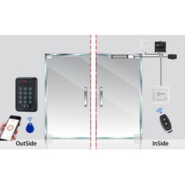 Smart Door Access Control System with 280KG 600lbs Magnetic Lock, WiFi & Tuya App Remote Unlock, Waterproof Keypad Reader (ID & IC Card), Power Supply, Exit Button, Doorbell & Remote Controls