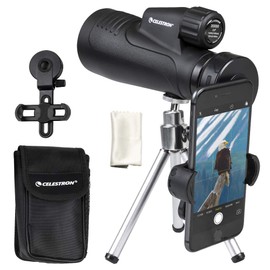 Celestron – Outland X 20x50 Monocular – Outdoor and Birding Monocular – Fully Multi-Coated Optics and BaK-4 Prisms – Bonus Smartphone Adapter, Bluetooth Remote & Tripod Included