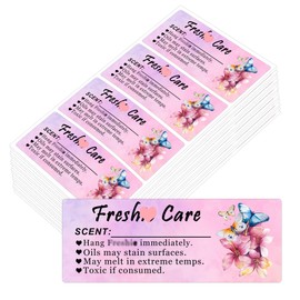 Freshiess Care Instruction Stickers 1 x 2.5 inch Freshiess Scent Labels with Line to Write in Scent 200 Pcs Freshiess Supplies for DIY Crafts Beads and Silicone Molds (Purple)