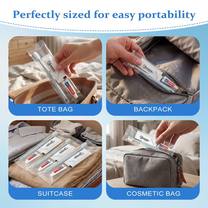 Lomgwumy Disposable Toothbrushes with Toothpaste, Light Grey (20-Pack)