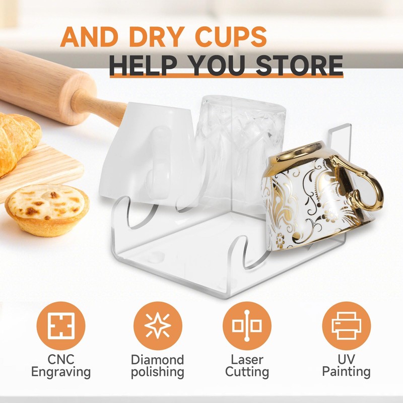 Affbei 8 Pcs Acrylic Dinnerware Display Stand - 4 Pcs