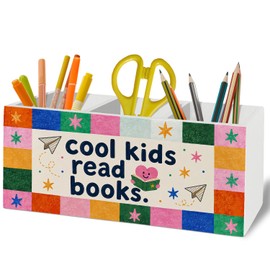 Kids Classroom Book Lover Pen Pencil Holder for Desk Accessories