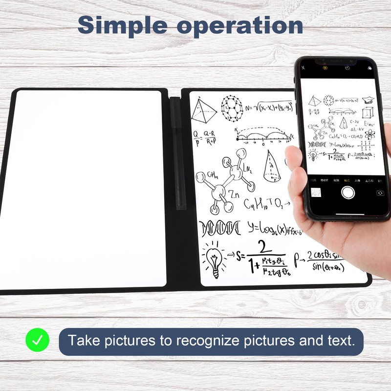 Portable A5 Dry Erase Notebook, 9.4x6.5 Inch Reusable Dry Erase