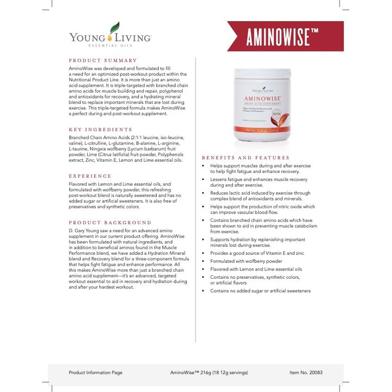 Young Living AminoWise 7.32oz - Wolfberry Lemonade Flavored Drink Mix