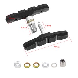 Bicycle Brake Pads 2 Pairs Premium 70 mm Professional Mountain Bike V-Brake Brake Pads, Bicycle Brake Block Kit, Brake Shoes Black Brake Shoes Bicycle
