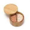Lipper International 8839 Bamboo Wood Divided Spice Box with Swivel