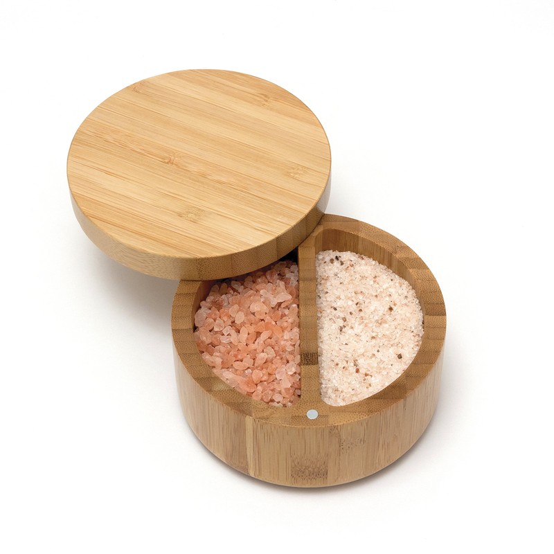 Lipper International 8839 Bamboo Wood Divided Spice Box with Swivel