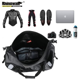 Rhinowalk Motorcycle Dry Bag 65L Waterproof Duffle Dry Bag Motorcycle Travel Luggage with Large Storage Space for Camping, Boating, Bycycle, Motorbike-Black