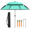 YUZHIYUAN UPF 50+ Fishing Umbrella, Portable Telescopic Beach Sunshade with