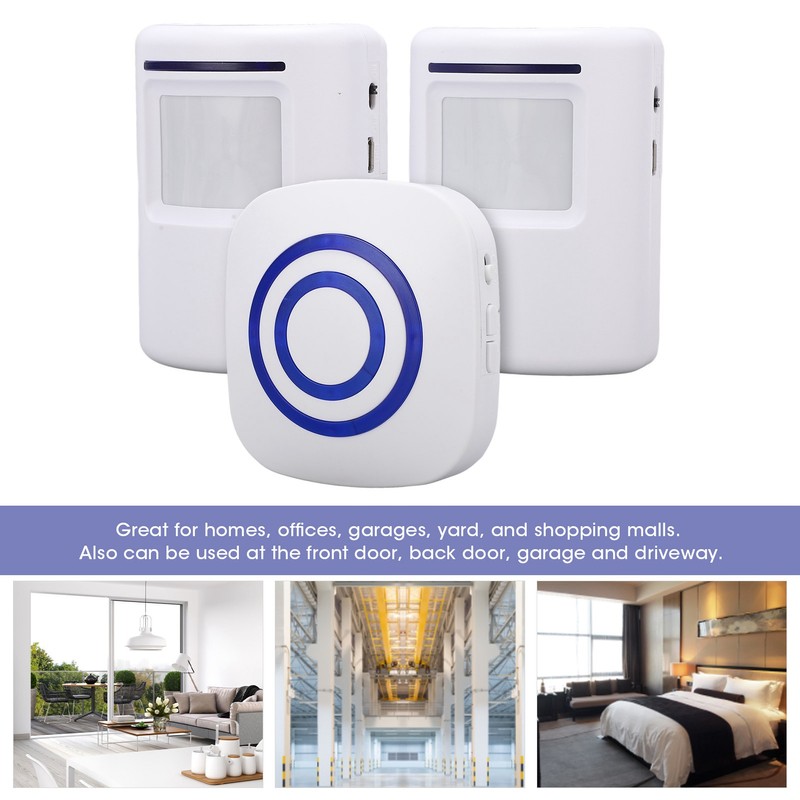 Wireless Doorbell Alarm Motion Sensor Detector Alert with 2 Sensor