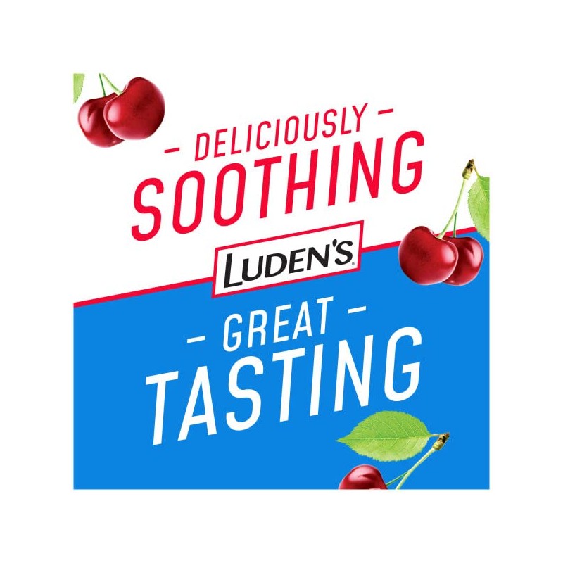 Luden's Sugar Free Wild Cherry Throat Drops, Sore Throat Relief,
