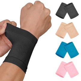 KEKING® Compression Wrist Sleeves for Women Men, 1 Pair, Premium Wrist Support Bands for Carpal Tunnel, Improve Circulation & Recovery, Tendonitis, Tennis, Sports - Wrist Brace Wrist Wraps, Black XL
