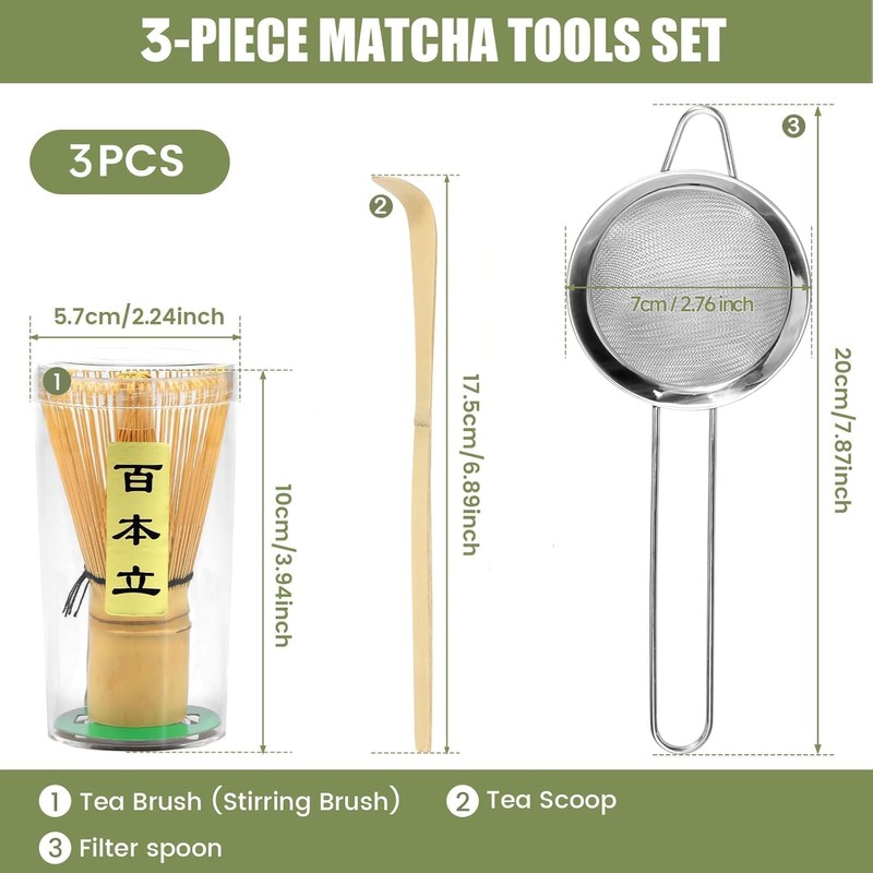 Luikyei Matcha Traditional Starter Set - Bamboo Matcha Whisk (Chasen),