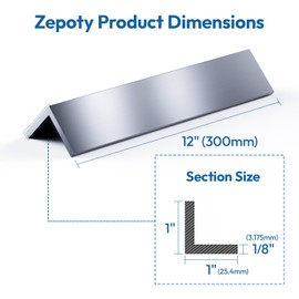 Zepoty 12" Length Premium Aluminum Angle - 8 PCS, Versatile 1/8" Thick Aluminum Angle Stocks for DIY Projects and Structural Solutions High-Quality 6061 Alloy