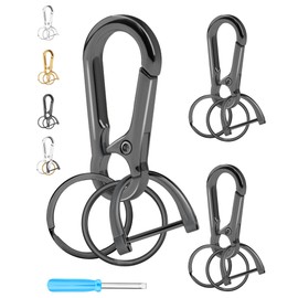 FIVEIZERO 13Pcs Keychain Kit, Key Ring and Keychain Clip for Crafts, Key Rings Bulk, Keychain Ring for Home Car Keys Office and Craft, Includes Mini Screwdriver (Black)