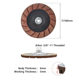 HONGUIS 7 inch Diamond Cup Grinding Wheel,5/8"-11 Arbor Ceramic Bond Grinding Wheels for Concrete Smoothing Polishing,50 Grit