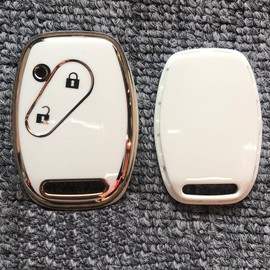 [Kinotaka] Honda Exclusive TPU Key Cover for Keyless Keys, 2 Buttons, Accord / Elysion / Step Wagon / Fit / Odyssey / CRV / Stream / Civic / More (White), white