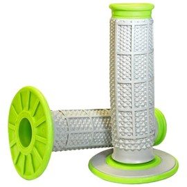 Renthal G193 Tapered/Half Waffle, Grey/Green, Dual Compound MX/Enduro Grips, 4-Pack