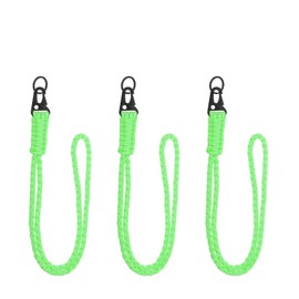 YELARXI Paracord Lanyard, 550 Keychain Lanyard Heavy Duty Necklace Keychains Braided Wrist Strap for Men Women Outdoor Activity Survival Keys Whistle Rope ID Badge (3 Pack, Luminous Green)