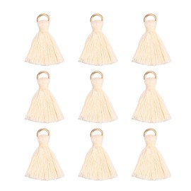 Mini Tassel Pendants Beige 25mm 100pcs Bracelet Keychain Tassel for Jewelry Making Bags Bookmark