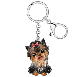 RAIDIN Acrylic Cute Dog Pets Keychain for Women Girls Kawaii Puppy Key ring Gifts for Purse Car Keys Dog Lovers (Yorkshire A)