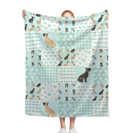 French Bulldog Blanket, Frenchie Throw Blankets, Gift for Boy Girl Kid Dog Lover Soft Cozy Warm Plush Lightweight Flannel Novelty Quilt for Couch Travel 40 x 30 Inch for Small Pet/Stroller