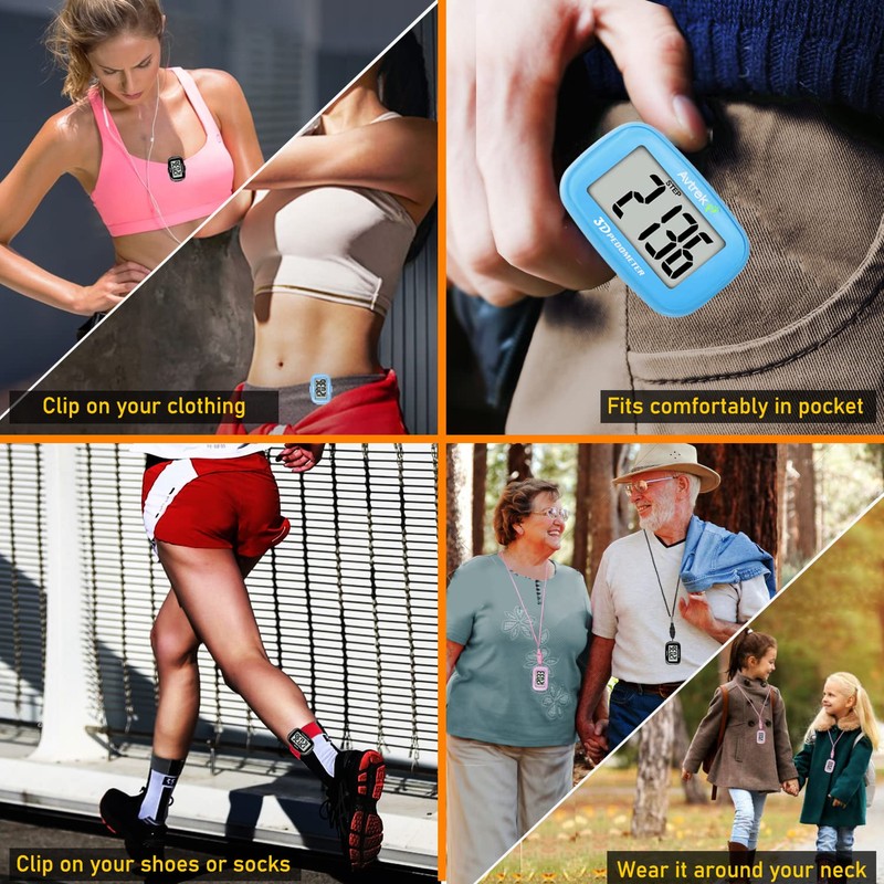 AVTREK 3D Step Counter For Walking Accurate Jumbo Screen Numbers