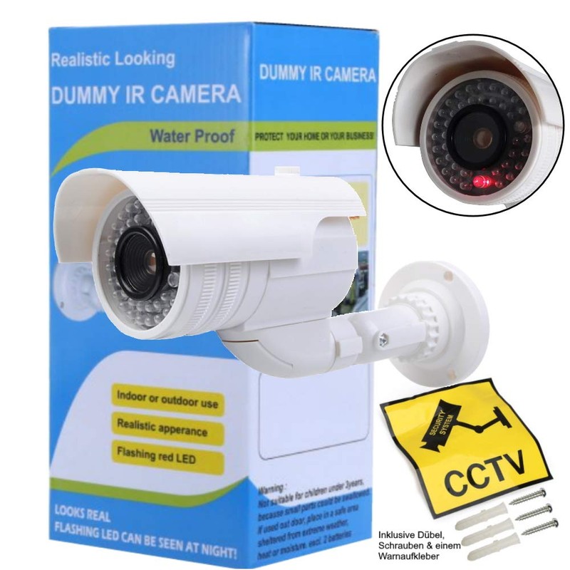 O&W Security 2 x Dummy Camera Fake Surveillance Camera with