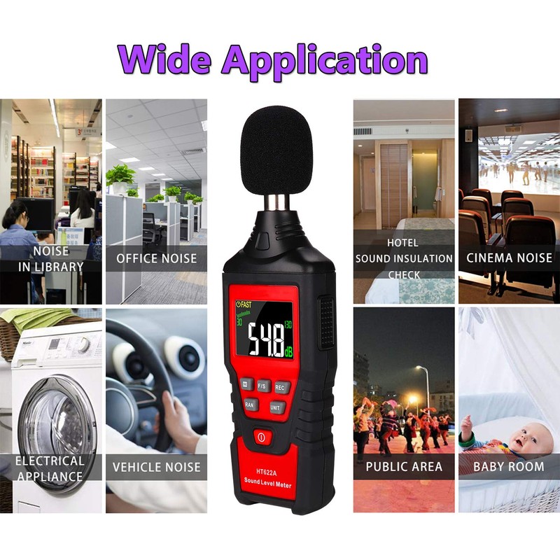 AUTENS Decibel Meter, Digital Sound Level Meter 30-130dB(A) Range with