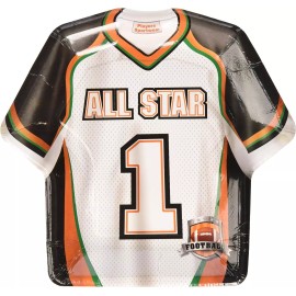 Creative Converting Football Jersey Super Bowl Game Sports Theme Party 9" Shaped Paper Dinner Plates