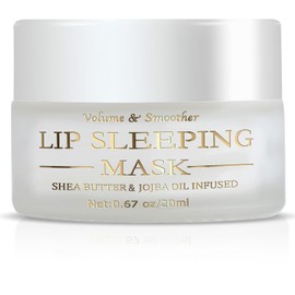 Jeffbaubl Lippenmaske, Lippen-Schlafmaske, 20 ml Schlaf-Lippenmaske Feuchtigkeitsspendender Lippenbalsam für Trockene, Rissige Lippen, Lippen Maske mit Vitamin C zur Reparatur von Lippenfältchen