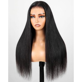FLYBAO 6x6 Glueless Wigs Human Hair Pre Plucked Pre Cut 210% Density 100% Human Hair Wear and GO Glueless Wigs Human Hair 12A Closure Wigs Human Hair Bleached Knots Straight Wig Human Hair 20 Inch