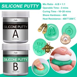 Silicone Putty - 2.5 Lb Flexible Silicone Mold Making Kit for Silicone Molds Making, Casting - Easy 1:1 Mixing Ratio Fast Cured Silicone Putty Paste for Resin Molds, Soap Molds, Candle Molds, Crafts