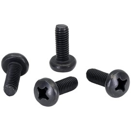 Black License Plate Screws for Lexus, Toyota, and Honda, Phillips Machine Pan Head 18-8, Stainless Steel, M6-1.0 x 16 mm Bolt (Pack of 4)