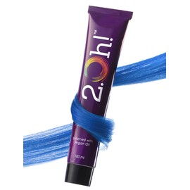 2.Oh! Blue Semi Permanent Hair Color, Ammonia-Free, With Argan Oil, Easy Home Application, Perfect for Women and Men (Two Point Oh!)