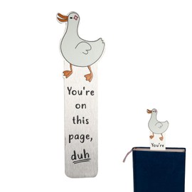 Cute Goose Bookmark, Stainless Steel Funny Goose Pattern Bookmark Practical Women Men Reading Accessories Supplies Suitable for Family Friend Coworker Gift (Walking Left Style)