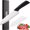 Cutqiz 7" Japanese Ceramic Knife with Cover for Veges Fruit