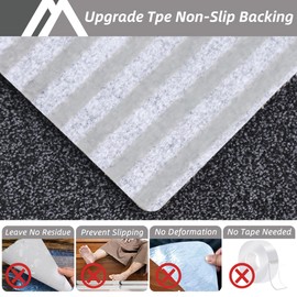 COSY HOMEER Stair Treads Non-Slip Carpet Mat 28inX9in Indoor Stair Runners for Wooden Steps, Stair Rugs for Kids and Dogs, 100% Polyester TPE Backing 4pcs,Black,Protect Floor