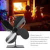 4 Blade Fireplace Fan Aluminium Alloy Heat Powered High Temperature