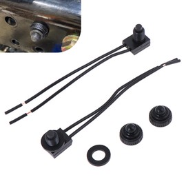 Ferianl 2PCS Waterproof RV Push Button Switch, 12V Wired Miniature Light-Duty Toggle Switch for Motorcycle Car Truck Boat Marine KP107 (Black)