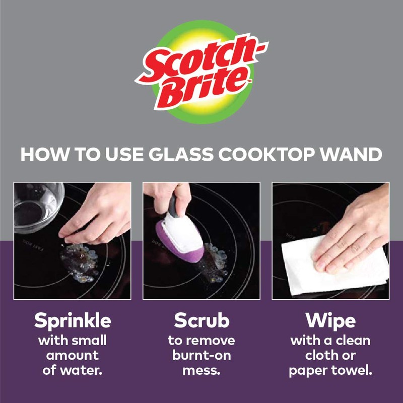 Scotch-Brite Glass Cooktop Wand Replacement Heads, Cleans With Just Water,