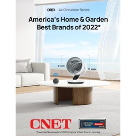 Dreo Smart Fan for Bedroom,120° Vertical and 90° Oscillating Fan with Remote/Voice, 13 Inch Height Quiet Air Circulator for Whole Room, 70 ft, 4 Speeds, 5 Modes, 12H Timer, Desk Fans for Home，White